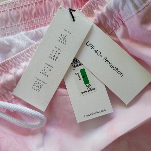 Calvin Klein Pink Tie-Dye Swim Shorts Size L - Picture 4 of 7